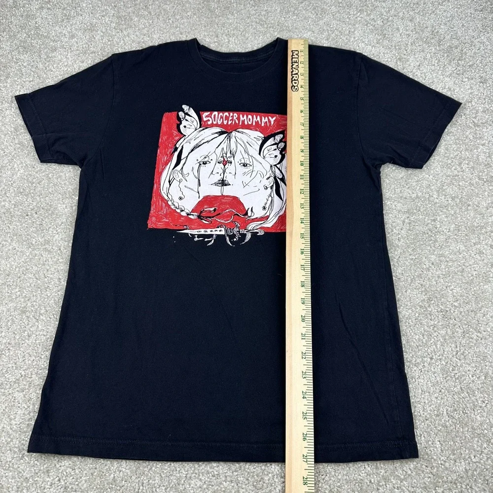 Soccer Mommy Band T-Shirt Small Black Cotton Graphic Tee Indie Rock Merch Emo